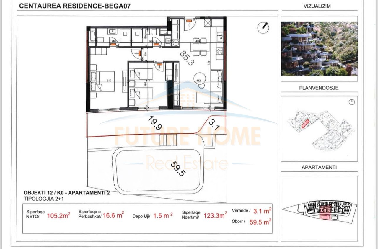 For sale, Apartment 2+1+2, Centaurea Residence, Dry Lake
