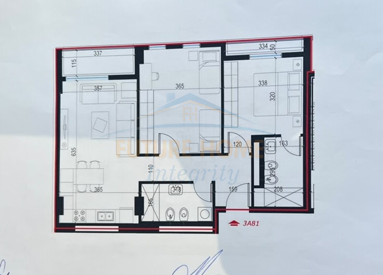 Shitet, Apartament 2+1+2, Kompleksi Univers City Tiranë.