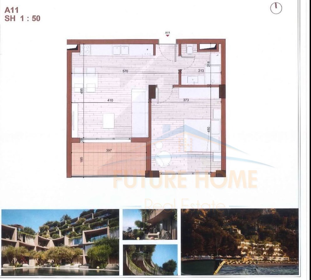 In vendita, Appartamento 1+1 Hel-Pet Residence, Radhimë, Vlorë.
