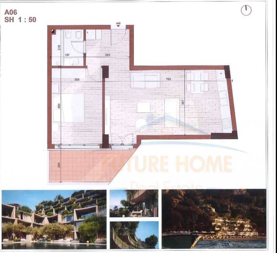 In vendita, Appartamento 1+1+ Veranda, Hel-Pet Residence, Radhimë, Vlorë.