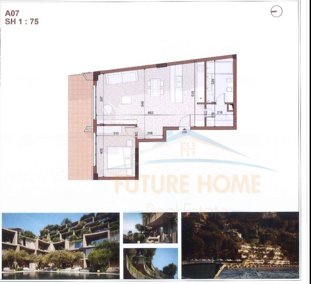 In vendita, Appartamento 1+1+ Veranda, Hel-Pet Residence, Radhimë, Vlorë.