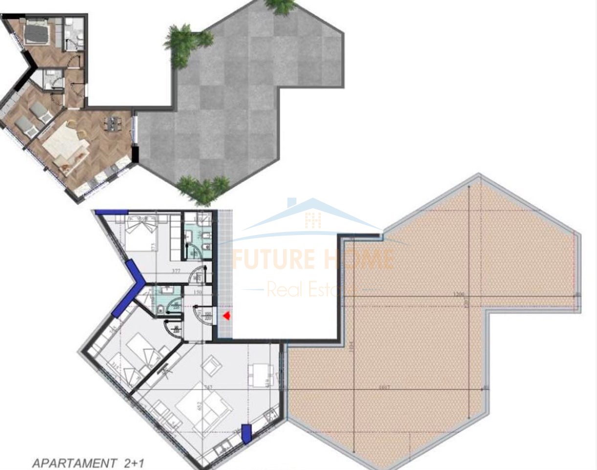 In vendita, Appartamento 2+1+Veranda, Edificio Colonnade, Via Dritan Hoxha