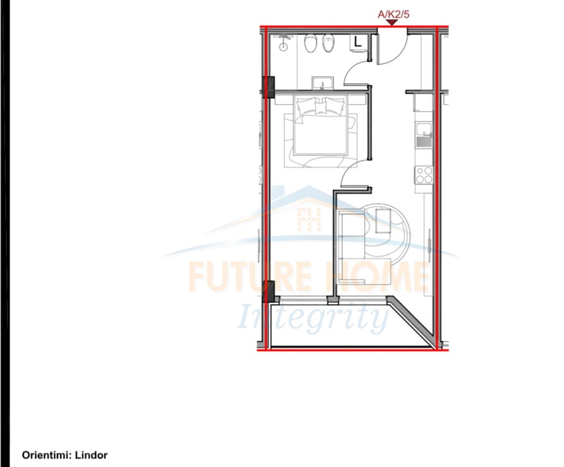 Shitet, Apartament 1+1, Aluna Rezidence 5, Tiranë.