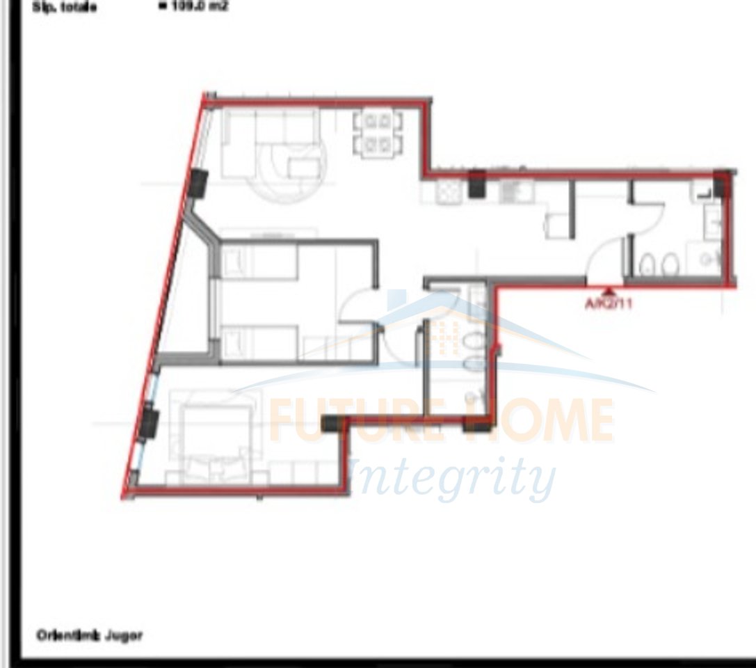 Shitet, Apartament 2+1+2, Aluna Rezidence 5, Tiranë.