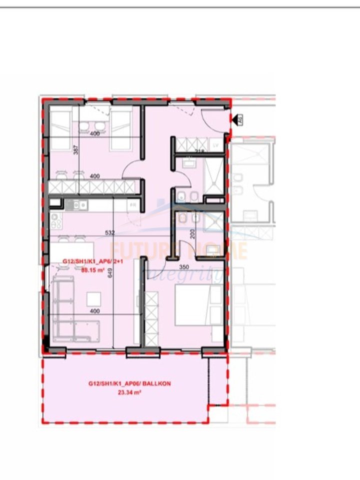 Shitet, Apartament 2+1+2, Farka Lake Front Residence, Tiranë.