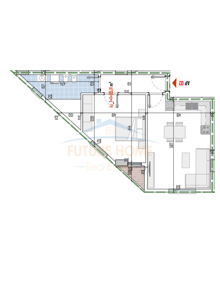 In vendita, Appartamento 1+1 (a rate), British Residence, Paskuqan