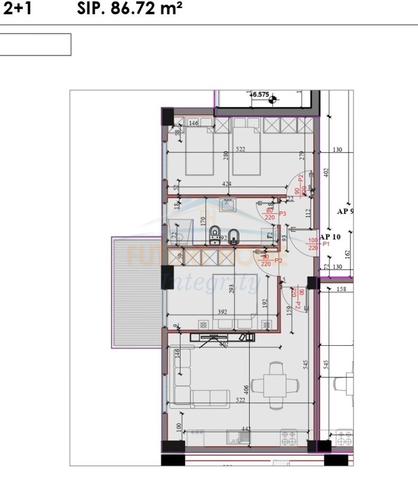 In vendita, appartamento 2+1, Kodra e Liqenit Residence, Paskuqan, Tirana.