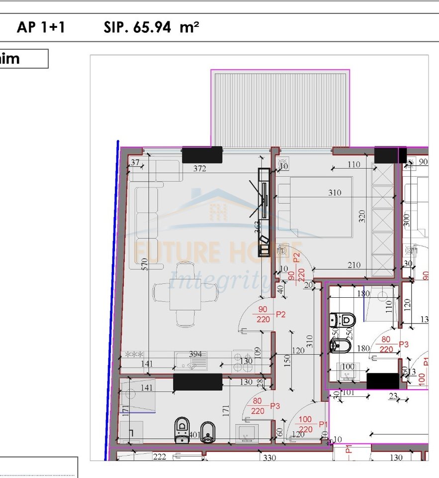 For sale, Apartment 1+1+Veranda, Residence Kodra e Liqenit, Paskuqan, Tirana.