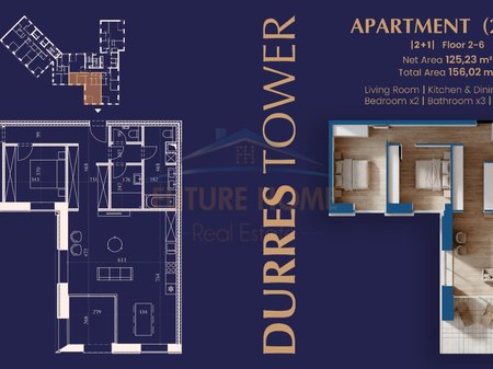 Shiten, Apartamente 2+1+3 , Rezidenca "Durrës Tower", Durrës