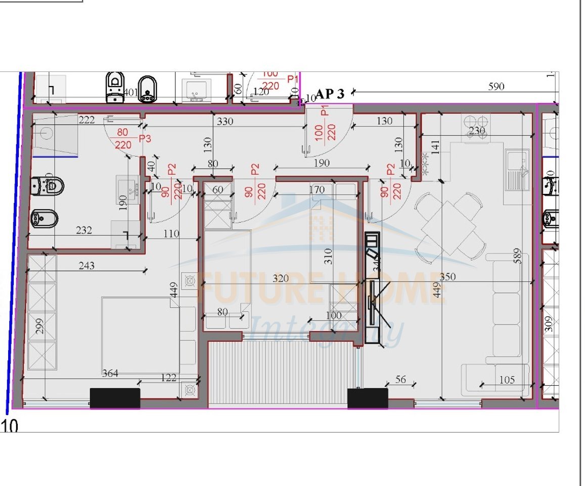 For sale, Apartment 1+1+Veranda, Residence Kodra e Liqenit, Paskuqan, Tirana.