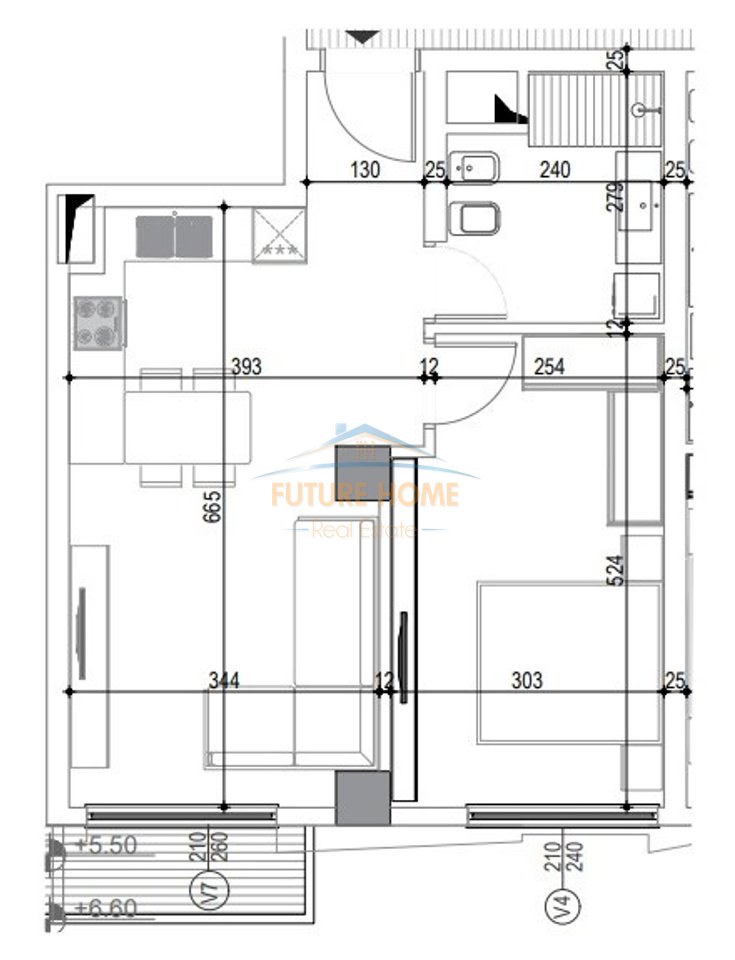 For sale, 1+1 Apartment, Paris Commune, Tirana.