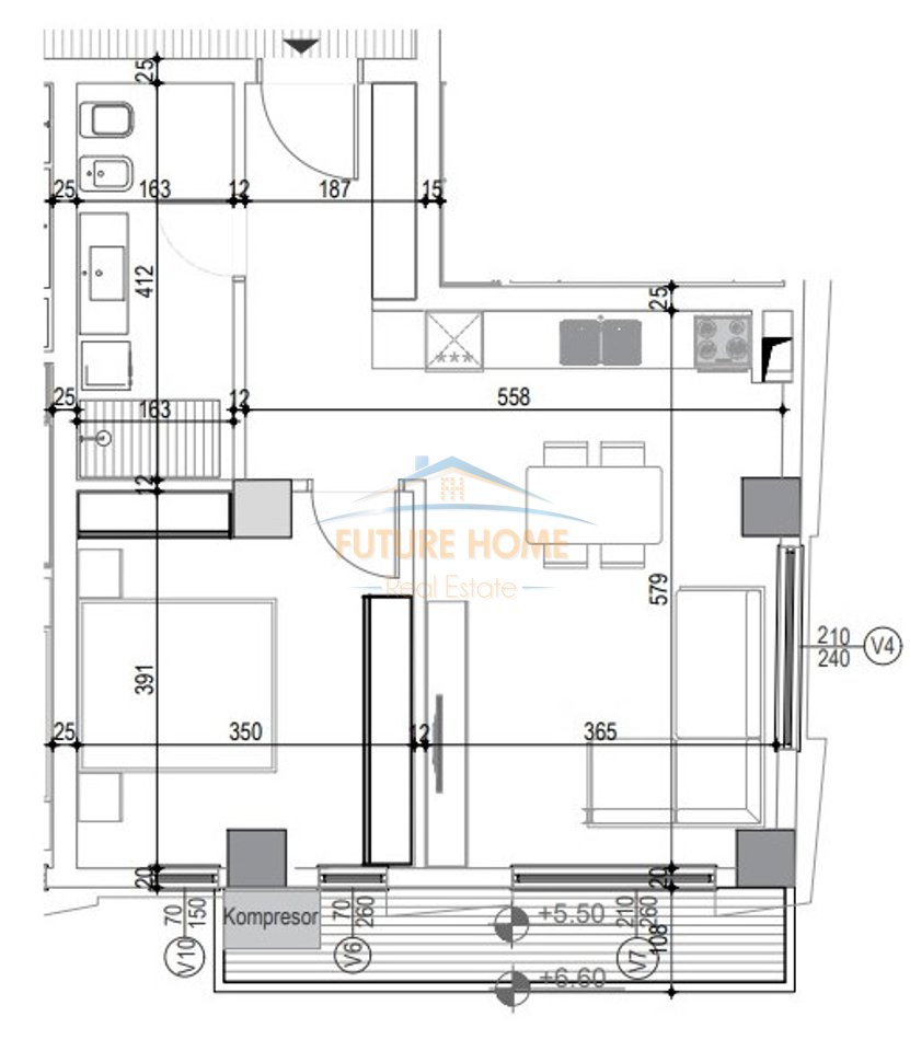 For sale, Apartment 1+1, Paris Commune, Tirana