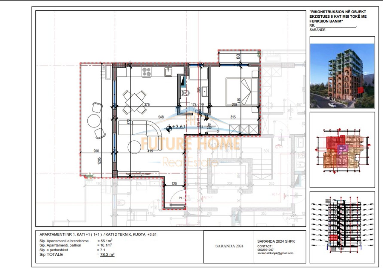 Shitet, Apartament 1+1, Sarande.