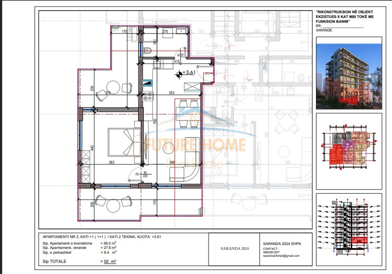 Shitet, Apartament 1+1, Sarande.