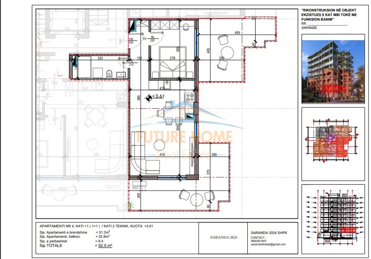 Shitet, Apartament 1+1, Sarande.