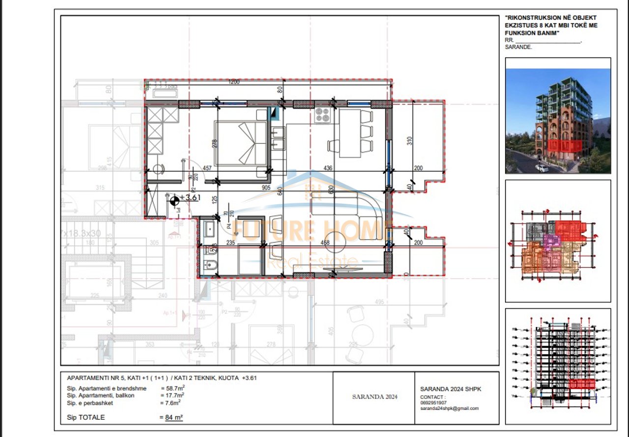 Shitet, Apartament 1+1, Sarande.