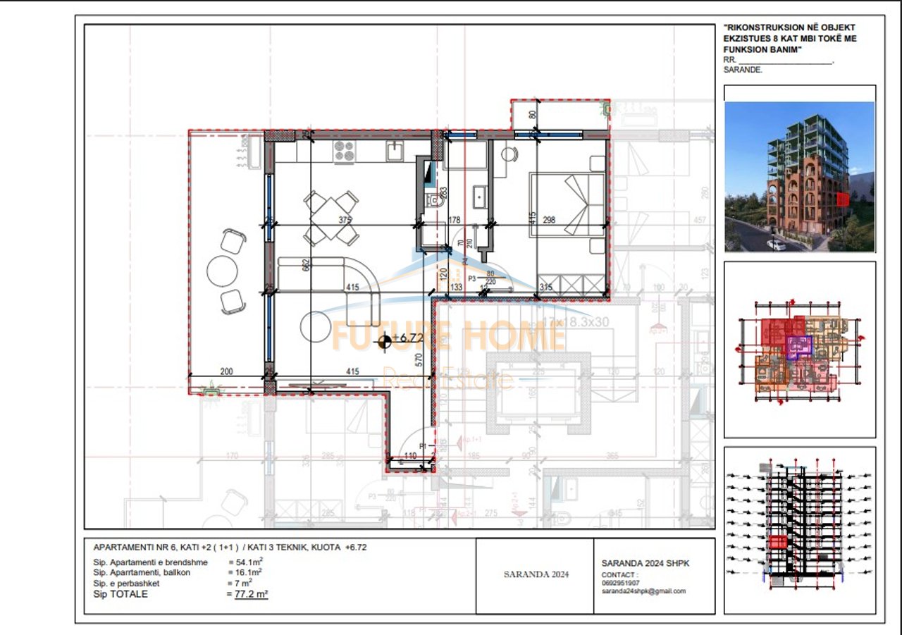 Shitet, Apartament 1+1, Sarande.