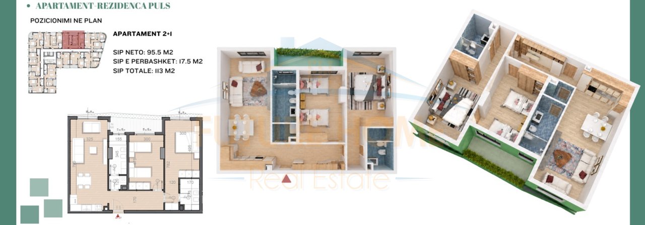 Shitet Apartament 2+1,Rezidenca Puls,Rruga e Dibres