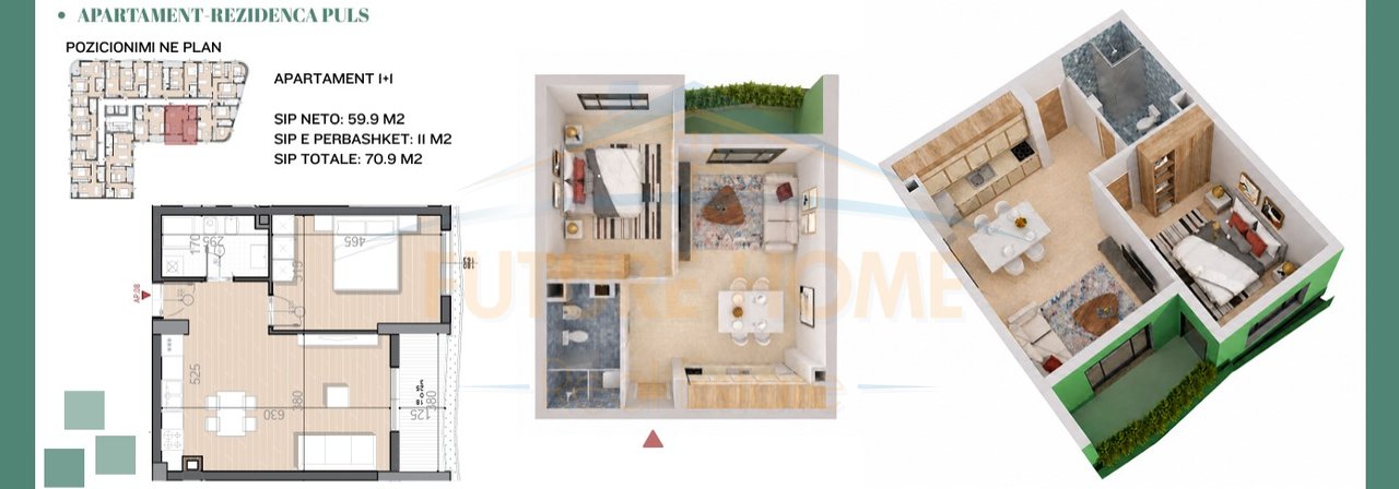Shitet Apartament 1+1,Rezidenca Puls,Rruga e Dibres