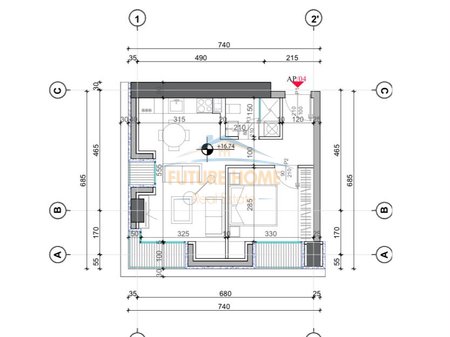 Shitet, Apartament 1+1, Skycomb Residence, Bulevardi i Ri, Tiranë