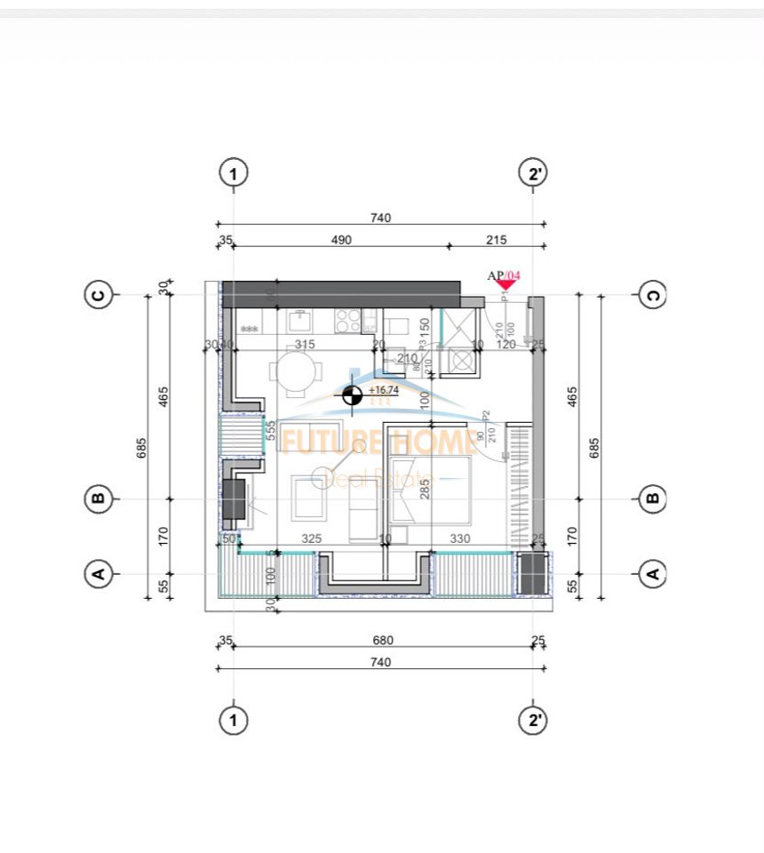 Shitet, Apartament 1+1, Skycomb Residence, Bulevardi i Ri, Tiranë