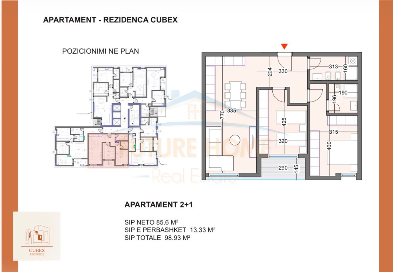 Vendesi Appartamento 2+1+Posto Auto, Residenza Cubex, Via Kavajes