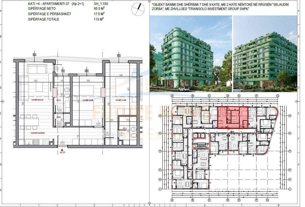 Shitet Apartament 2+1+2,Rezidenca Puls,Rruga e Dibres