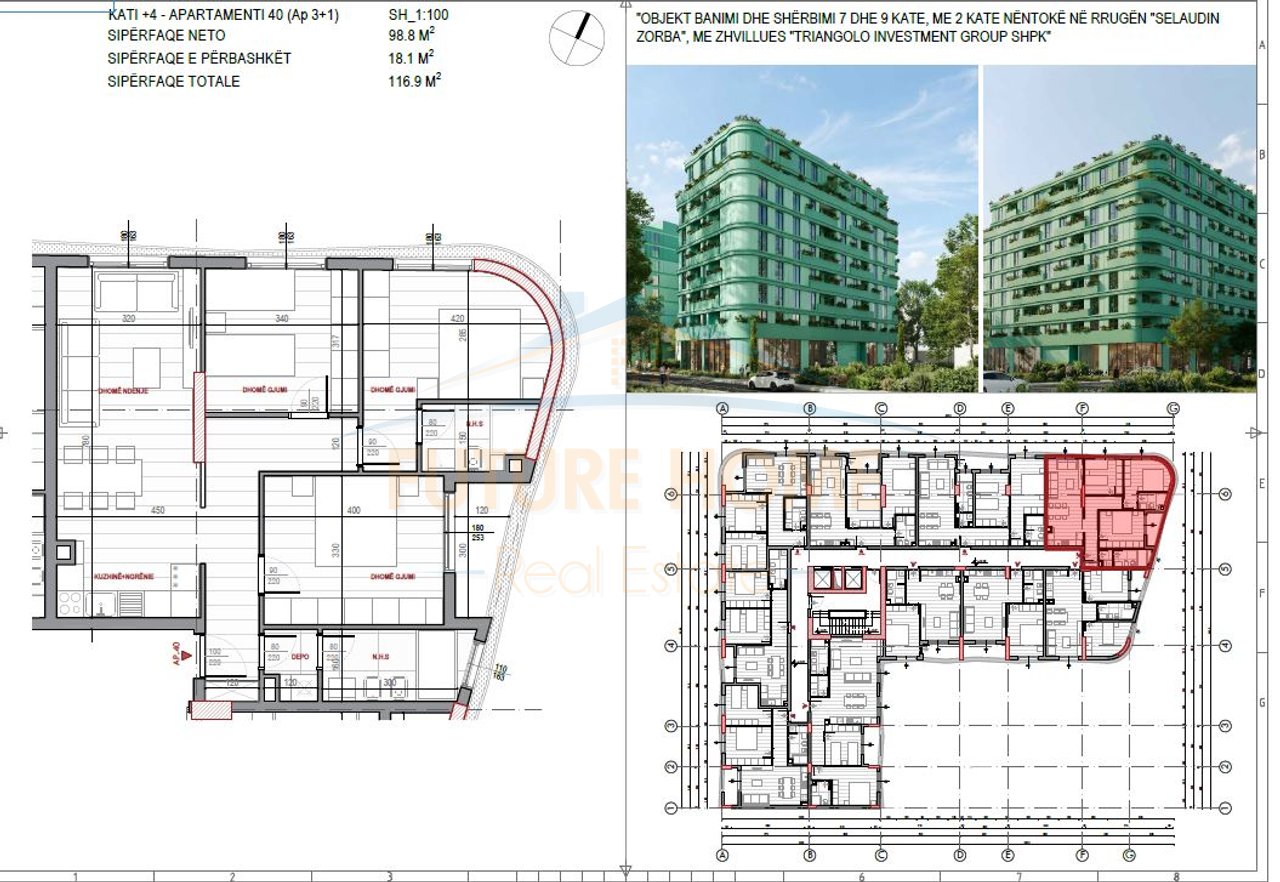 Shitet Apartament 3+1+2,Rezidenca Puls,Rruga e Dibres