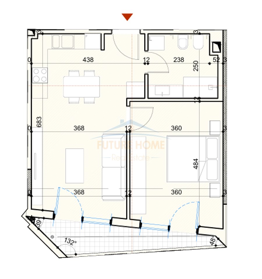 For sale, Apartment 1+1, Dry Lake, Tirana.