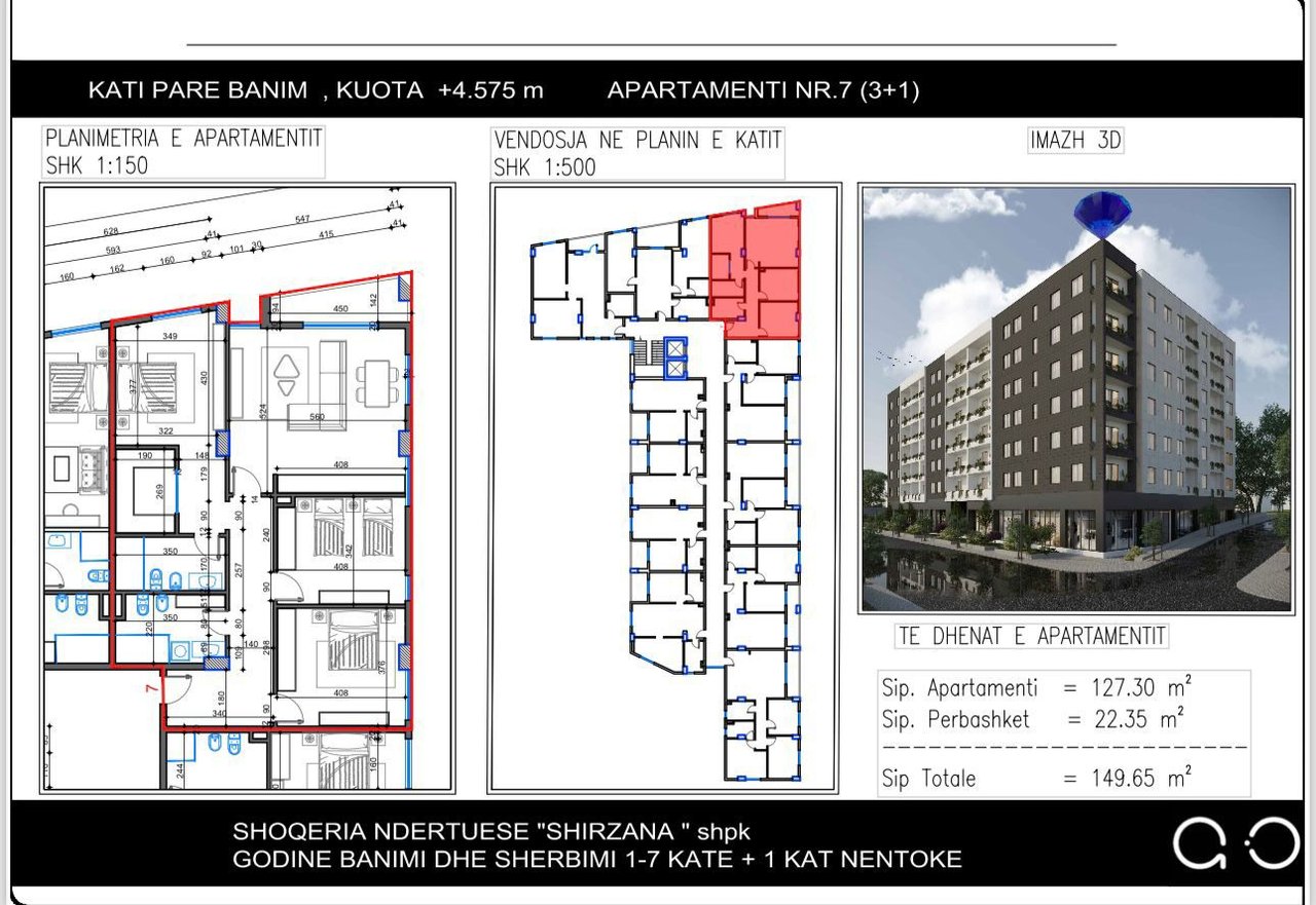 Appartamento 2+1 in Vendita a Paskuqan, Tirana - 157000€ | 150 m²