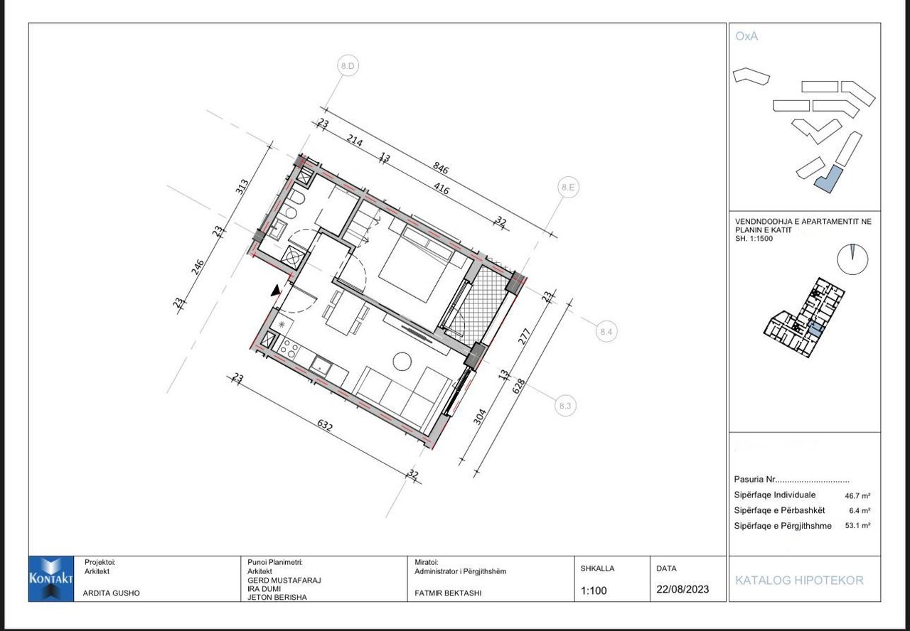 APARTAMENT NË SHITJE 1+1 – OXA REZIDENC, FRESK