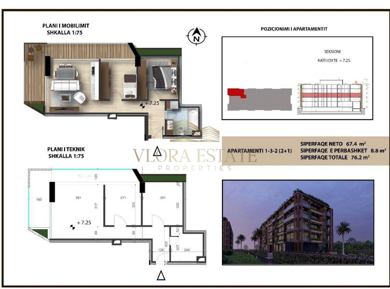Apartment 1+1 For Sale in Rradhimë, Vlorë - €190,500 | 76.2 m²