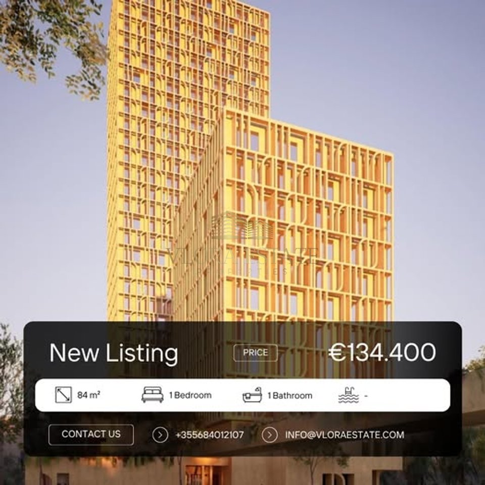 Apartament 1+1 në Shitje te Vlora Central  - 134400€ | 84 m²