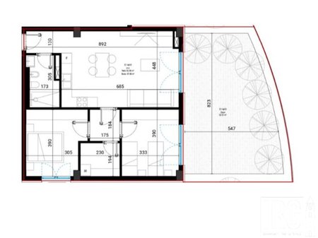 Apartment 2+1 with Yard for Sale at Square Village, Drimadhes!