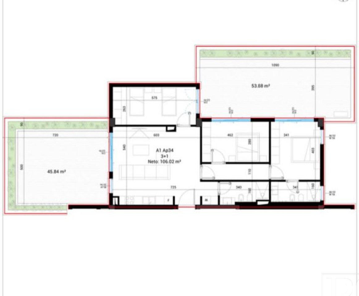 Appartamento 3+1+Veranda in vendita a Square Village, Drimadhes!