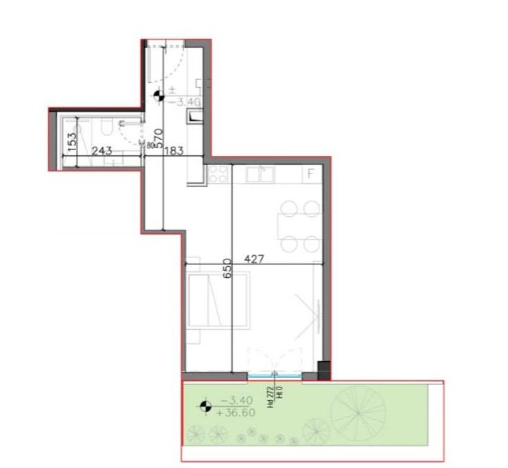 Monolocale con cortile in vendita a Square Village, Drimadhes!