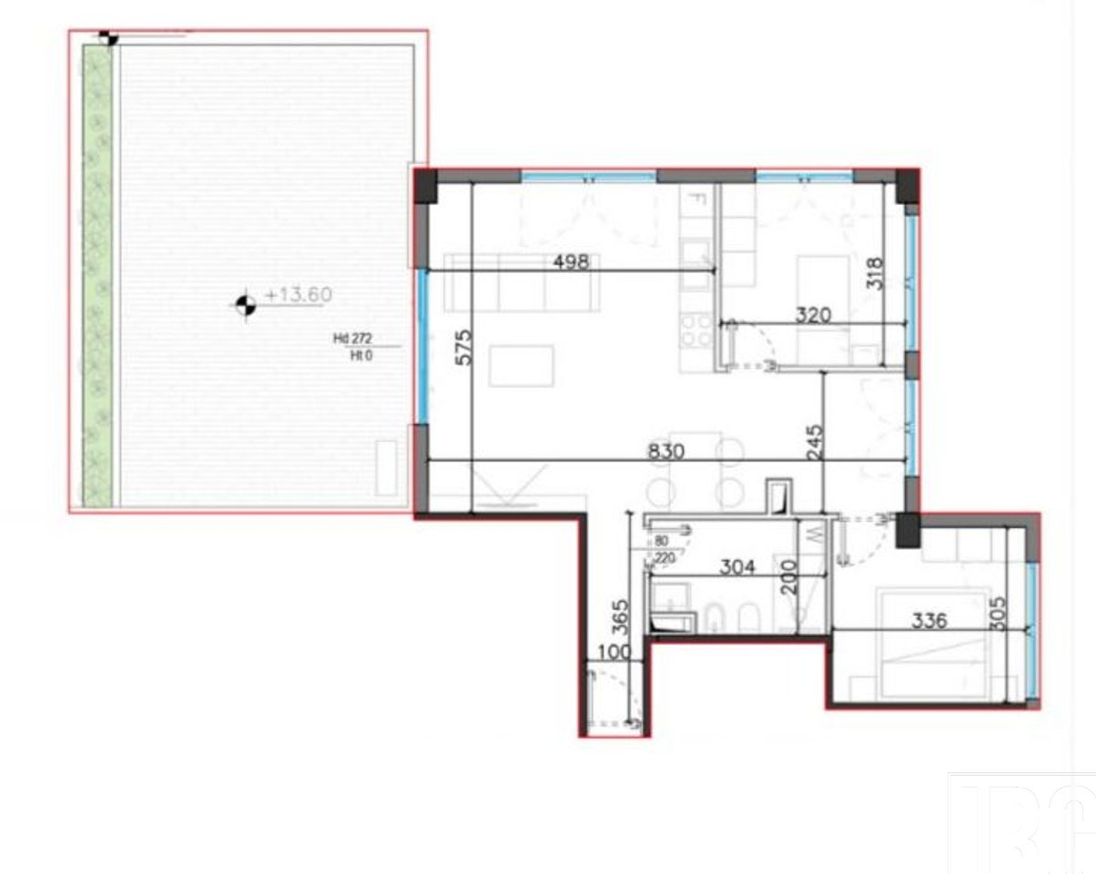 Appartamento 2+1 con Veranda in Vendita a Square Village, Drimadhes!