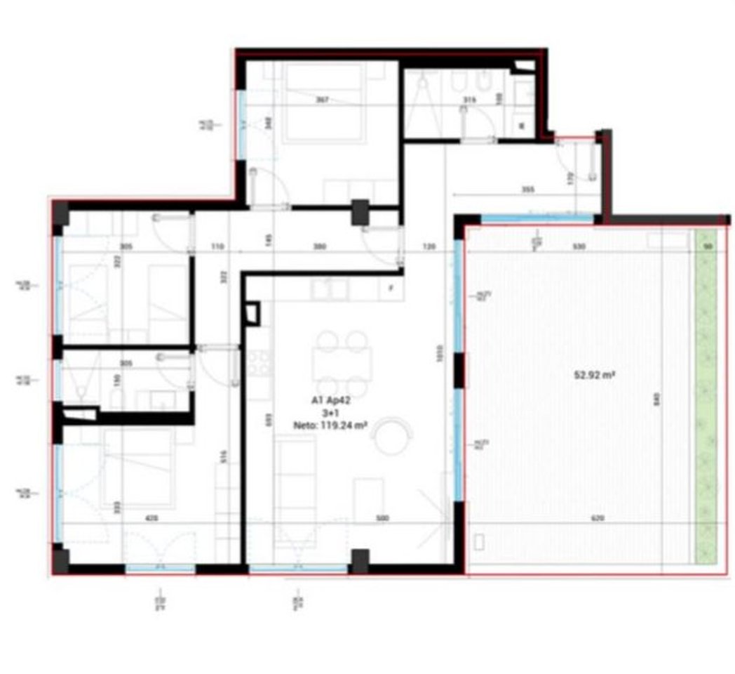 Shitet Apartament 3+1+Verande tek Square Village ,Drimadhes!