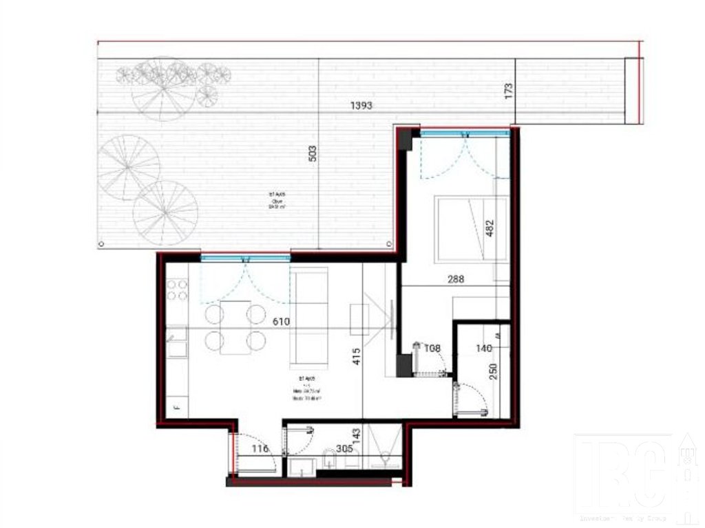 Apartment 1+1 with Yard for Sale at Square Village, Drimadhes!