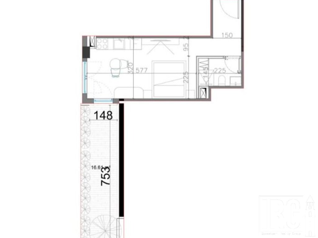 Studio apartment with yard for sale at Square Village, Drimadhes!