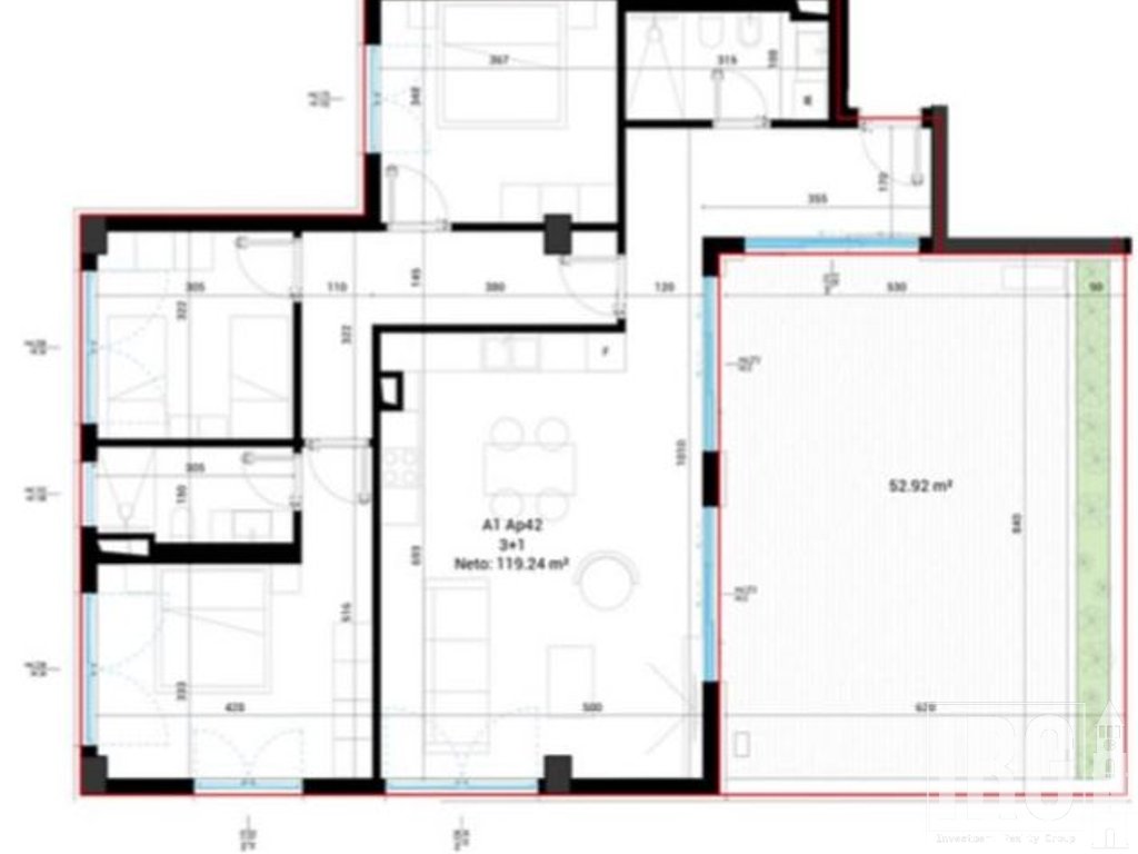 Shitet Apartament 3+1+Verande tek Square Village ,Drimadhes!
