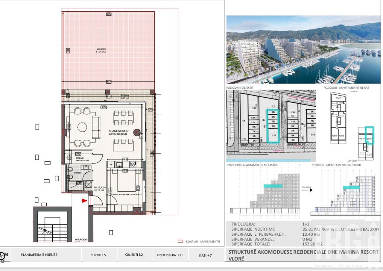 VENDESI APPARTAMENTO PREMIUM 1+1+PARCHEGGIO, VLORA MARINA