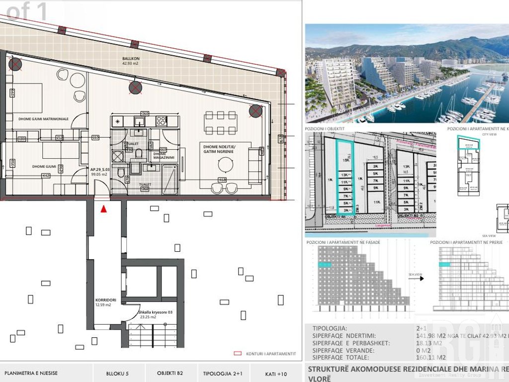 SHITET APARTAMENT PREMIUM 2+1+PARKIM, VLORA MARINA