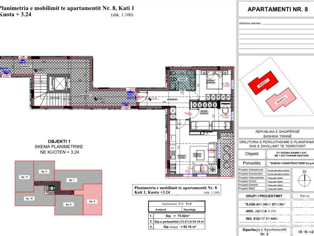 SHITET APARTAMENT 2+1 TEK XHAMIA NE SAUK  !