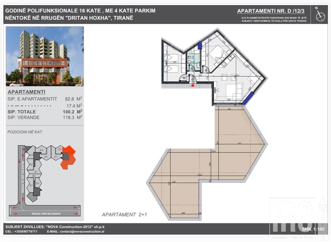 FOR SALE 2+1 WITH VERANDA AT COLONNADE RESIDENCE, LAPRAKE