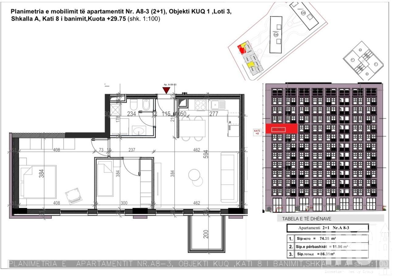 SHITET APARTAMENT 2+1 TEK KOMPLEKSI DARLA, XHAMLLIK  !