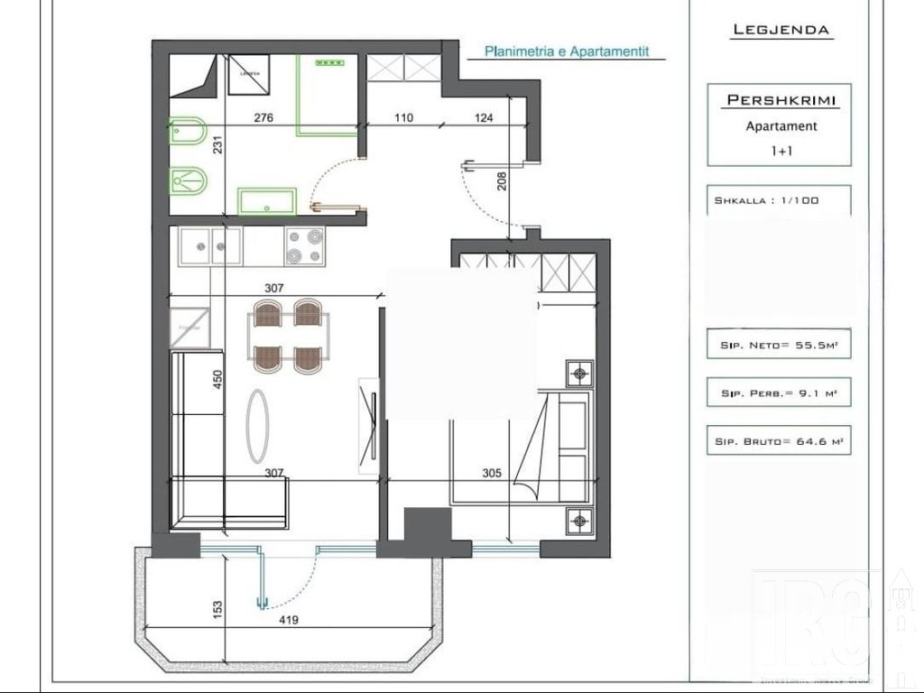 SHITET APARTAMENT 1+1 – KOMUNA E PARISIT