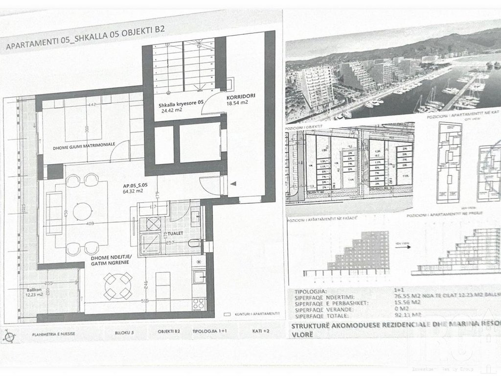 Apartament 1+1 per shitje tek Residenca Vlora Marina ne Vlore Pamje Det