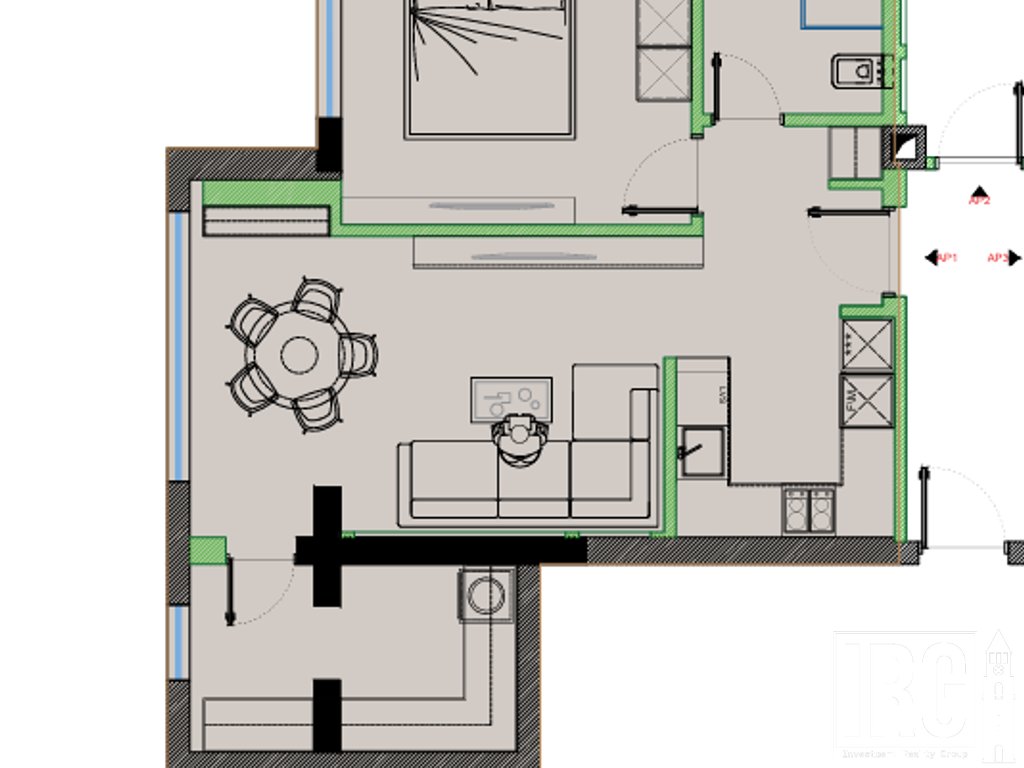 Apartament 1+1 tek Xheluks Residence