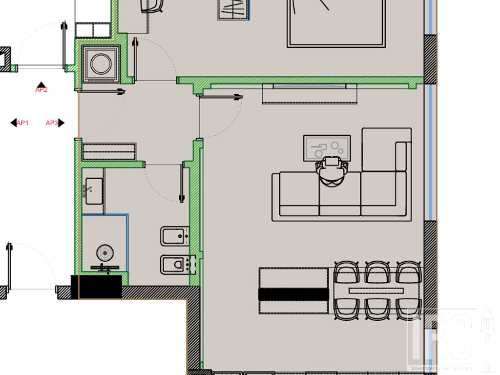 Apartament 1+1 tek Xheluks Residence